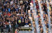20 July 2025; Tipperary captain Ronan Maher lifts the Liam MacCarthy cup after the GAA Hurling All-Ireland Senior Championship final match between Cork and Tipperary at Croke Park in Dublin. Photo by David Fitzgerald/Sportsfile