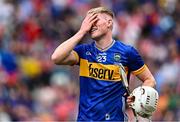 20 July 2025; Oisin O'Donoghue of Tipperary after his side's victory in the GAA Hurling All-Ireland Senior Championship final match between Cork and Tipperary at Croke Park in Dublin. Photo by Piaras Ó Mídheach/Sportsfile