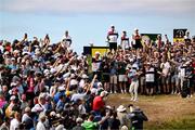 20 July 2025; Rory McIlroy of Northern Ireland watches his shot from the rough on the 17th hole during the final round of The 153rd Open Championship at Royal Portrush Golf Club in Portrush, Antrim. Photo by Ramsey Cardy/Sportsfile
