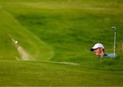 20 July 2025; Rory McIlroy of Northern Ireland plays out of a bunker on the 17th hole during the final round of The 153rd Open Championship at Royal Portrush Golf Club in Portrush, Antrim. Photo by Ramsey Cardy/Sportsfile