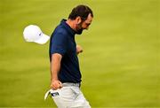 20 July 2025; Scottie Scheffler of USA celebrates after winning the final round of The 153rd Open Championship at Royal Portrush Golf Club in Portrush, Antrim. Photo by Ramsey Cardy/Sportsfile