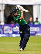 20 July 2025; Gaby Lewis of Ireland bats during match one of the Women's T20 International Series between Ireland and Zimbabwe at Pembroke Cricket Club in Dublin. Photo by Ben McShane/Sportsfile