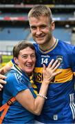 20 July 2025; John McGrath of Tipperary and his aunt Teresa O'Connell after the GAA Hurling All-Ireland Senior Championship final match between Cork and Tipperary at Croke Park in Dublin. Photo by Ray McManus/Sportsfile