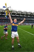 20 July 2025; Bryan O'Mara of Tipperary celebrates with the Liam MacCarthy cup after their side's victory in the GAA Hurling All-Ireland Senior Championship final match between Cork and Tipperary at Croke Park in Dublin. Photo by Stephen McCarthy/Sportsfile