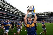 20 July 2025; Conor Stakelum of Tipperary celebrates with the Liam MacCarthy cup after their side's victory in the GAA Hurling All-Ireland Senior Championship final match between Cork and Tipperary at Croke Park in Dublin. Photo by Stephen McCarthy/Sportsfile