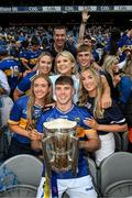 20 July 2025; Johnny Ryan of Tipperary and family celebrate with the Liam MacCarthy cup after their side's victory in the GAA Hurling All-Ireland Senior Championship final match between Cork and Tipperary at Croke Park in Dublin. Photo by Stephen McCarthy/Sportsfile