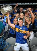 20 July 2025; Johnny Ryan of Tipperary and family celebrate with the Liam MacCarthy cup after their side's victory in the GAA Hurling All-Ireland Senior Championship final match between Cork and Tipperary at Croke Park in Dublin. Photo by Stephen McCarthy/Sportsfile