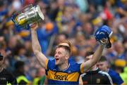 20 July 2025; John McGrath of Tipperary celebrates with the Liam MacCarthy Cup after the GAA Hurling All-Ireland Senior Championship final match between Cork and Tipperary at Croke Park in Dublin. Photo by Ray McManus/Sportsfile