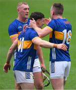 20 July 2025; Tipperary players, from left, Eoghan Connolly, Andrew Ormond, 11, and Seamus Kennedy celebrate after the GAA Hurling All-Ireland Senior Championship final match between Cork and Tipperary at Croke Park in Dublin. Photo by Ray McManus/Sportsfile