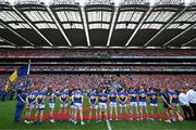 20 July 2025; Tipperary players before the GAA Hurling All-Ireland Senior Championship final match between Cork and Tipperary at Croke Park in Dublin. Photo by Stephen McCarthy/Sportsfile