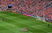 20 July 2025; Darragh McCarthy of Tipperary scores his side's second goal from a penalty during the GAA Hurling All-Ireland Senior Championship final match between Cork and Tipperary at Croke Park in Dublin. Photo by Daire Brennan/Sportsfile