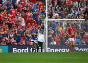 20 July 2025; John McGrath of Tipperary cebrates scoring his side's first goal during the GAA Hurling All-Ireland Senior Championship final match between Cork and Tipperary at Croke Park in Dublin. Photo by Ray McManus/Sportsfile