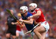 20 July 2025; Michael Breen of Tipperary is tackled by Patrick Horgan of Cork during the GAA Hurling All-Ireland Senior Championship final match between Cork and Tipperary at Croke Park in Dublin. Photo by Ray McManus/Sportsfile