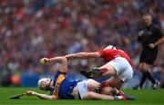 20 July 2025; Michael Breen of Tipperary is tackled by Patrick Horgan of Cork during the GAA Hurling All-Ireland Senior Championship final match between Cork and Tipperary at Croke Park in Dublin. Photo by Ray McManus/Sportsfile