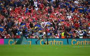 20 July 2025; John McGrath of Tipperary celebrates scoring a goal during the GAA Hurling All-Ireland Senior Championship final match between Cork and Tipperary at Croke Park in Dublin. Photo by Ray McManus/Sportsfile