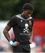 20 July 2025; Joshua Suleiman of UCC after his side's defeat in the Sports Direct Men’s FAI Cup second round match between St. Patrick’s Athletic and UCC at Richmond Park in Dublin. Photo by Michael P Ryan/Sportsfile