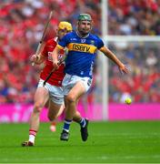 20 July 2025; Sam O’Farrell of Tipperary is tackled by Shane Barrett of Cork during the GAA Hurling All-Ireland Senior Championship final match between Cork and Tipperary at Croke Park in Dublin. Photo by Ray McManus/Sportsfile