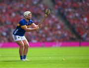20 July 2025; Darragh McCarthy of Tipperary prepares to strike a free during the GAA Hurling All-Ireland Senior Championship final match between Cork and Tipperary at Croke Park in Dublin. Photo by Ray McManus/Sportsfile