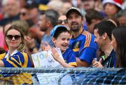 20 July 2025; A Tipperary supporter during the GAA Hurling All-Ireland Senior Championship final match between Cork and Tipperary at Croke Park in Dublin. Photo by Stephen McCarthy/Sportsfile