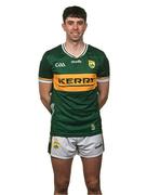 26 March 2025; Dylan Geaney poses for a portrait during a Kerry football squad portraits session at Kerry GAA Centre of Excellence in Currans, Kerry. Photo by Brendan Moran/Sportsfile