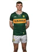 26 March 2025; Mark O'Shea poses for a portrait during a Kerry football squad portraits session at Kerry GAA Centre of Excellence in Currans, Kerry. Photo by Brendan Moran/Sportsfile