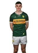 26 March 2025; Sean O'Shea poses for a portrait during a Kerry football squad portraits session at Kerry GAA Centre of Excellence in Currans, Kerry. Photo by Brendan Moran/Sportsfile