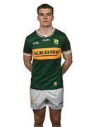 26 March 2025; Dylan Casey poses for a portrait during a Kerry football squad portraits session at Kerry GAA Centre of Excellence in Currans, Kerry. Photo by Brendan Moran/Sportsfile