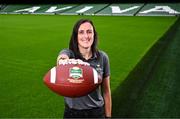 22 July 2025; Pictured is Dublin Footballer and Former Irish Rugby International Hannah Tyrrell ahead of the 2025 Aer Lingus College Football Classic between Kansas State University & Iowa State University this August. There are limited tickets available at www.ticketmaster.ie/collegefootball. The fixture will take place at the Aviva Stadium, Dublin, on Saturday, 23rd August 2025 at 5pm.. Photo by Ben McShane/Sportsfile