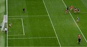 20 July 2025; Darragh McCarthy of Tipperary scores his side's second goal from a penalty, past Cork goalkeeper Patrick Collins, during the GAA Hurling All-Ireland Senior Championship final match between Cork and Tipperary at Croke Park in Dublin. Photo by Seb Daly/Sportsfile