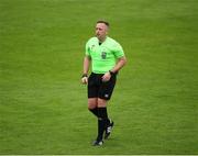 20 July 2025; Referee Alan Patchell during the Sports Direct Men’s FAI Cup second round match between St. Patrick’s Athletic and UCC at Richmond Park in Dublin. Photo by Michael P Ryan/Sportsfile