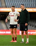 21 July 2025; Assistant coach Jonathan Sexton, right, and Owen Farrell during a British & Irish Lions captain's run at Marvel Stadium in Melbourne, Australia. Photo by Brendan Moran/Sportsfile