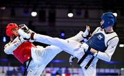 21 July 2025; Ryan Doyle, from Balleycullen in Dublin, representing Technological University Dublin and Ireland, in action against Armen Danielyan, representing Armenian State Institute of Physical Culture and Armenia, during the men's 74kg match on day five of the FISU World University Games 2025 at Messe Essen Halle in Essen, Germany. Photo by Shauna Clinton/Sportsfile