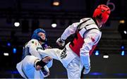 21 July 2025; Ryan Doyle, from Balleycullen in Dublin, representing Technological University Dublin and Ireland, in action against Armen Danielyan, representing Armenian State Institute of Physical Culture and Armenia, during the men's 74kg match on day five of the FISU World University Games 2025 at Messe Essen Halle in Essen, Germany. Photo by Shauna Clinton/Sportsfile