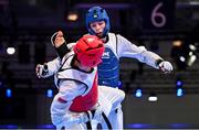 21 July 2025; Ryan Doyle, from Balleycullen in Dublin, representing Technological University Dublin and Ireland, in action against Armen Danielyan, representing Armenian State Institute of Physical Culture and Armenia, during the men's 74kg match on day five of the FISU World University Games 2025 at Messe Essen Halle in Essen, Germany. Photo by Shauna Clinton/Sportsfile
