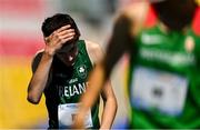 21 July 2025; Isaac Vickers of Team Ireland after competing in the boys 800m heats at Todor Proeski National Arena during day one of the 2025 European Youth Summer Olympic Festival in Skopje, North Macedonia. Photo by Tyler Miller/Sportsfile