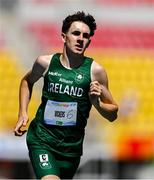 21 July 2025; Isaac Vickers of Team Ireland competes in the boys 800m heats at Todor Proeski National Arena during day one of the 2025 European Youth Summer Olympic Festival in Skopje, North Macedonia. Photo by Tyler Miller/Sportsfile