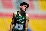 21 July 2025; Isaac Vickers of Team Ireland after competing in the boys 800m heats at Todor Proeski National Arena during day one of the 2025 European Youth Summer Olympic Festival in Skopje, North Macedonia. Photo by Tyler Miller/Sportsfile