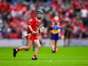 20 July 2025; Ava McAndrew, SN Molaise, Grange, Sligo, representing Cork, during the GAA INTO Cumann na mBunscol Respect Exhibition Go Games at the GAA Hurling All-Ireland Senior Championship final match between Cork and Tipperary at Croke Park in Dublin. Photo by Ray McManus/Sportsfile