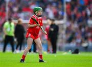 20 July 2025; Ava McAndrew, SN Molaise, Grange, Sligo, representing Cork, during the GAA INTO Cumann na mBunscol Respect Exhibition Go Games at the GAA Hurling All-Ireland Senior Championship final match between Cork and Tipperary at Croke Park in Dublin. Photo by Ray McManus/Sportsfile