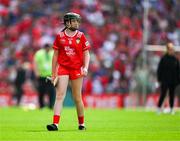 20 July 2025; Éabha-Marie Walsh, Kildalkey NS, Kildalkey, Meath, representing Cork, during the GAA INTO Cumann na mBunscol Respect Exhibition Go Games at the GAA Hurling All-Ireland Senior Championship final match between Cork and Tipperary at Croke Park in Dublin. Photo by Ray McManus/Sportsfile