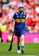 20 July 2025; Fionnáin Ó Dubhthaigh, Gaelscoil Thaobh na Coille, An Chéim, Baile Átha Cliath, representing Tipperary, during the GAA INTO Cumann na mBunscol Respect Exhibition Go Games at the GAA Hurling All-Ireland Senior Championship final match between Cork and Tipperary at Croke Park in Dublin. Photo by Seb Daly/Sportsfile