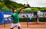 21 July 2025; Ammar Elamin, from Mullingar in Westmeath, representing Technological University Dublin and Ireland, competes in the men's singles round of 16 match against Mariano Tammaro, Link Campus Univeristy and Italy, during day five of the FISU World University Games 2025 at ETUF Tennisanlage in Essen, Germany. Photo by Shauna Clinton/Sportsfile