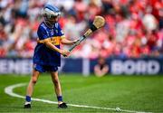 20 July 2025; Hugo O'Neill, Scoil Chéile Chríost NS, Rathmore, Kildare, representing Tipperary, during the GAA INTO Cumann na mBunscol Respect Exhibition Go Games at the GAA Hurling All-Ireland Senior Championship final match between Cork and Tipperary at Croke Park in Dublin. Photo by Seb Daly/Sportsfile