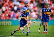 20 July 2025; Hugo O'Neill, Scoil Chéile Chríost NS, Rathmore, Kildare, representing Tipperary, during the GAA INTO Cumann na mBunscol Respect Exhibition Go Games at the GAA Hurling All-Ireland Senior Championship final match between Cork and Tipperary at Croke Park in Dublin. Photo by Seb Daly/Sportsfile