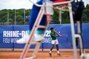 21 July 2025; Ammar Elamin, from Mullingar in Westmeath, representing Technological University Dublin and Ireland, competes in the men's singles round of 16 match against Mariano Tammaro, Link Campus Univeristy and Italy, during day five of the FISU World University Games 2025 at ETUF Tennisanlage in Essen, Germany. Photo by Shauna Clinton/Sportsfile