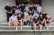 21 July 2025; All-Ireland Hurling Champions Tipperary pictured with staff and patients alongside the Liam MacCarthy Cup at Children's Health Ireland, Crumlin in Dublin after winning The Liam MacCarthy Cup at Croke Park on Sunday. Photo by Sam Barnes/Sportsfile