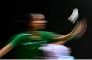21 July 2025; Hannah Shochan of Team Ireland during her match against Matilda Simma of Austria in the girl's singles group play stage at Elementary School Nevena Gjeorgjieva Dunja during day one of the 2025 European Youth Summer Olympic Festival in Skopje, North Macedonia. Photo by Tyler Miller/Sportsfile
