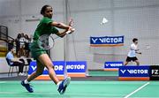 21 July 2025; Hannah Shochan of Team Ireland during her match against Matilda Simma of Austria in the girl's singles group play stage at Elementary School Nevena Gjeorgjieva Dunja during day one of the 2025 European Youth Summer Olympic Festival in Skopje, North Macedonia. Photo by Tyler Miller/Sportsfile