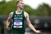 21 July 2025; Jack Raftery, from Castleknock in Dublin, representing Dublin City University and Ireland, after finishing first in the men's 400m heats during day five of the FISU World University Games 2025 at Lohrheidestadion in Bochum, Germany. Photo by Shauna Clinton/Sportsfile