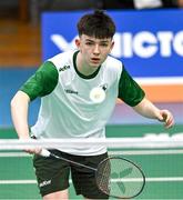 21 July 2025; Luke Marks of Team Ireland during his match against Ivan Dzhus of Ukraine in the boy's singles group play stage at Elementary School Nevena Gjeorgjieva Dunja during day one of the 2025 European Youth Summer Olympic Festival in Skopje, North Macedonia. Photo by Tyler Miller/Sportsfile